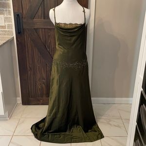 Beautiful green beaded slip dress size 13/14